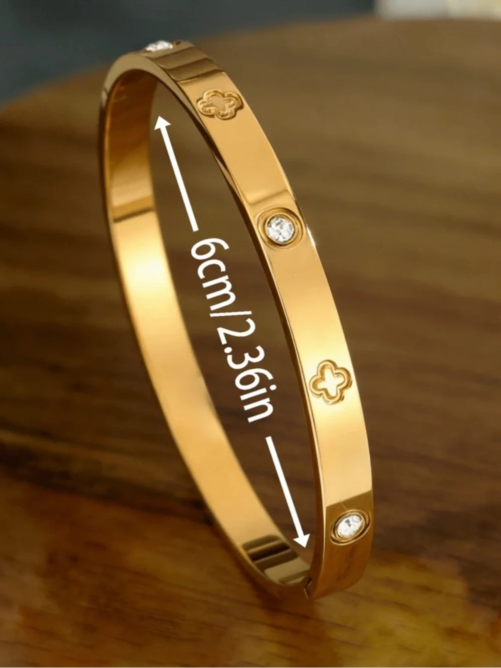 Gold Crystal Accent Women's Bracelet Set - Classic Floral Motif